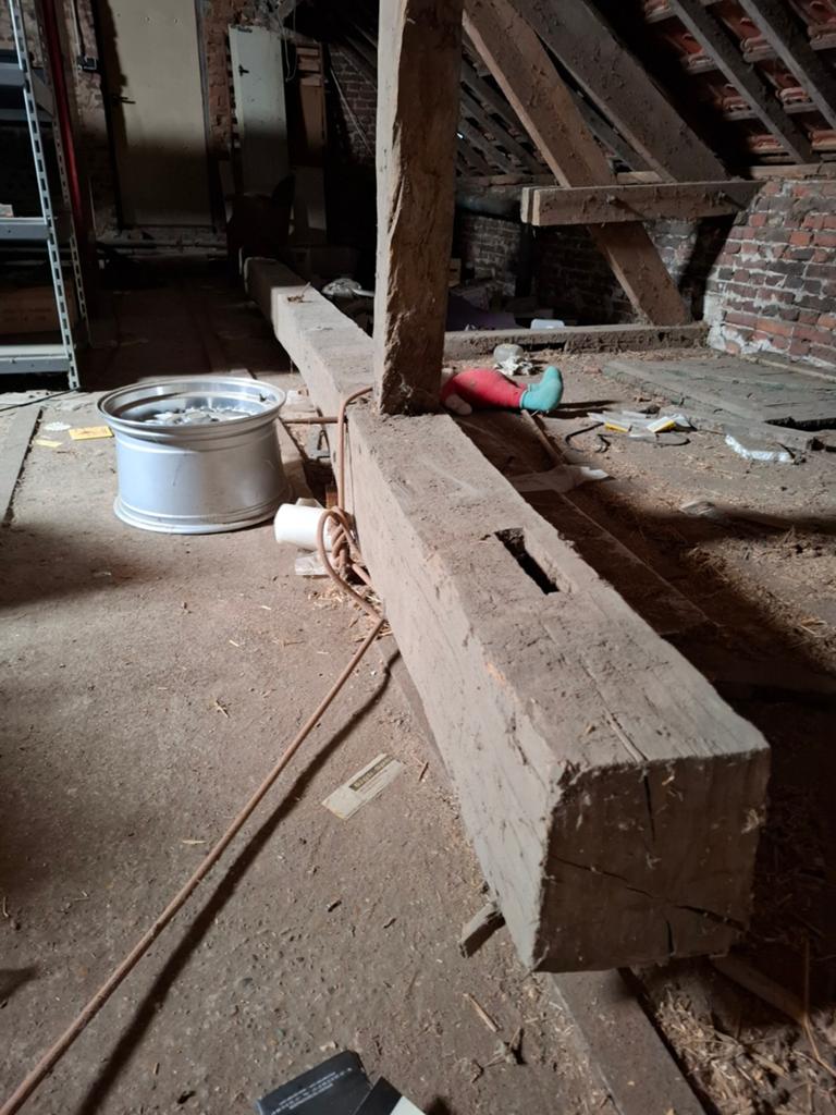 6000mm lange eiken balk 180x180, Ophalen, Gebruikt, Balk, 50 mm of meer