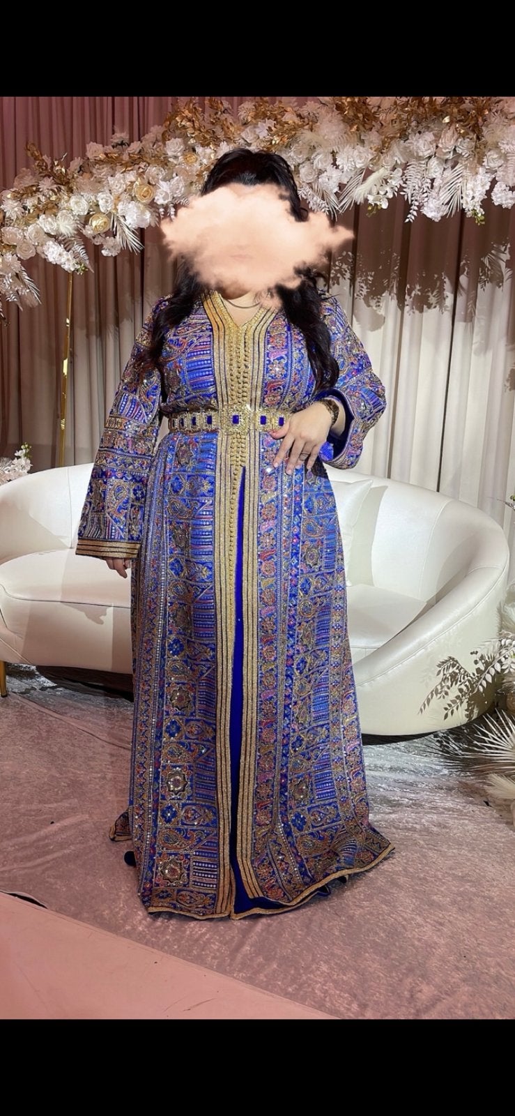 Prachtige luxe Takchita te koop, Ophalen of Verzenden, Zo goed als nieuw, Blauw, Overige typen