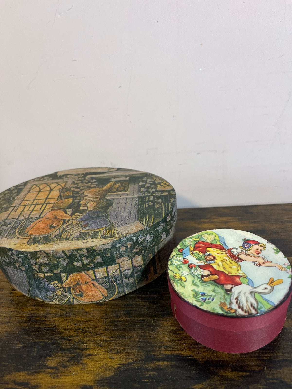 Set van 2 vintage decoratieve kinder doosjes, Ophalen of Verzenden