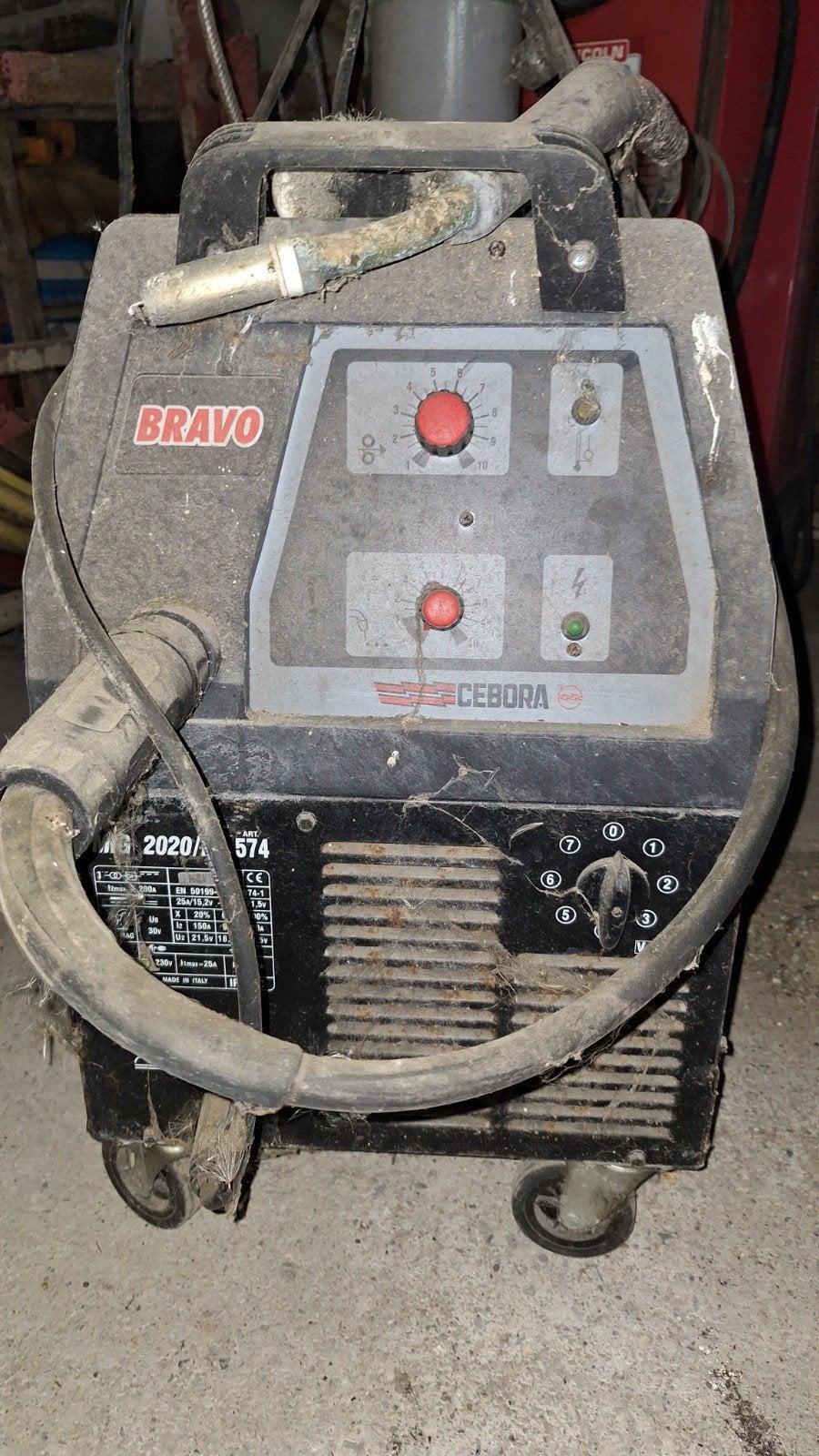 Cebora Bravo MIG 2020/M 574 Lasapparaat, Ophalen of Verzenden, Gebruikt, 150 tot 250 ampère, Co2