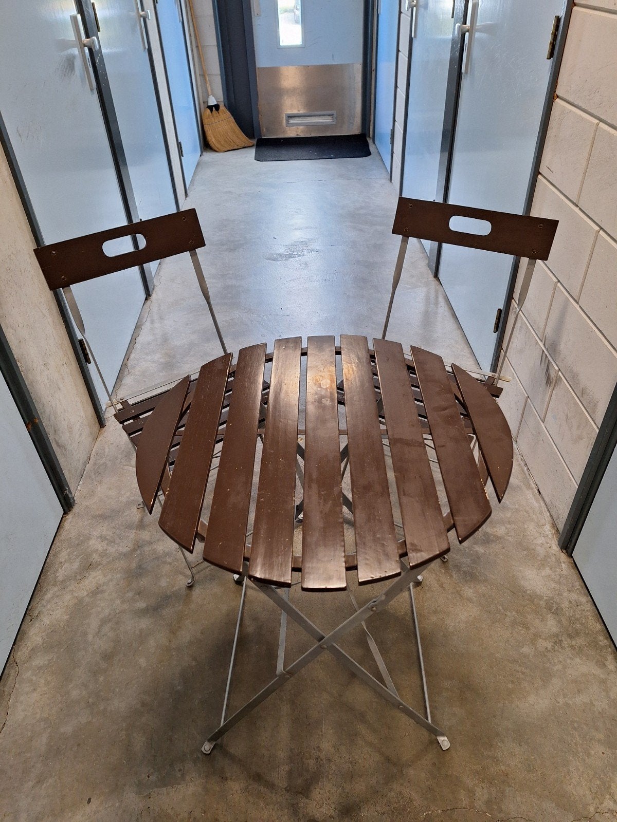 Bistrotafel met 2 stoelen - inklapbaar, Gebruikt, Tuinset, Hout, Eettafel