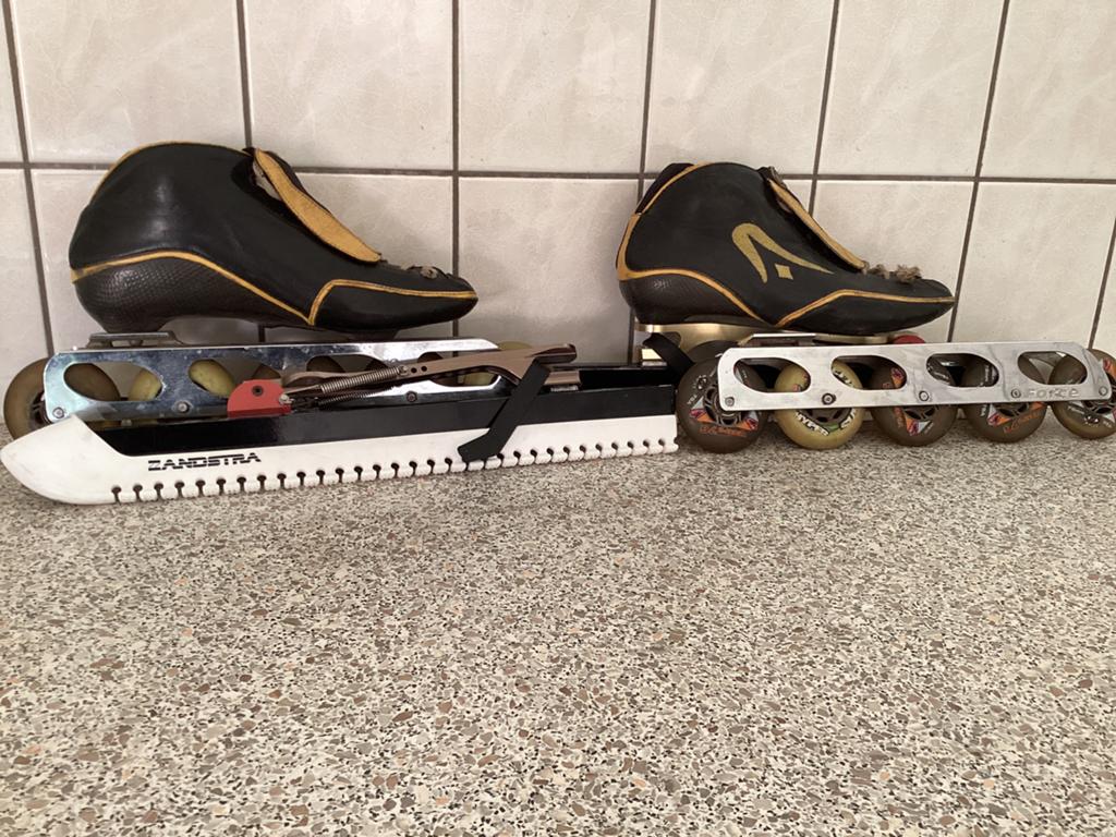 Raps hawk raps klapschaats en skeelers maat 42 thermoschoen, Ophalen of Verzenden, Gebruikt, Inline skates 5 wielen