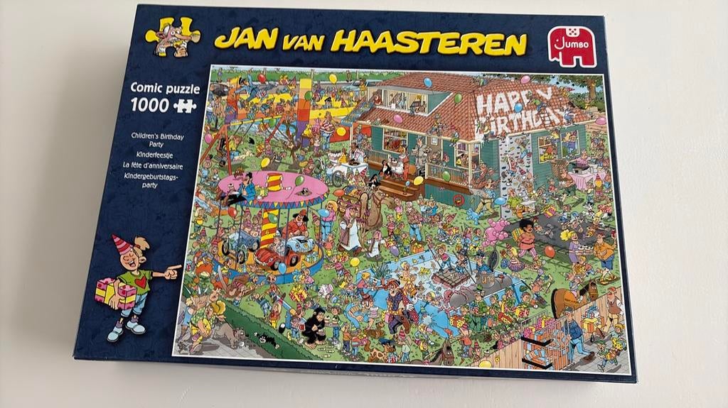 Jan van Haasteren puzzel 1000 happy birhtday, Ophalen of Verzenden, 500 t/m 1500 stukjes, Zo goed als nieuw