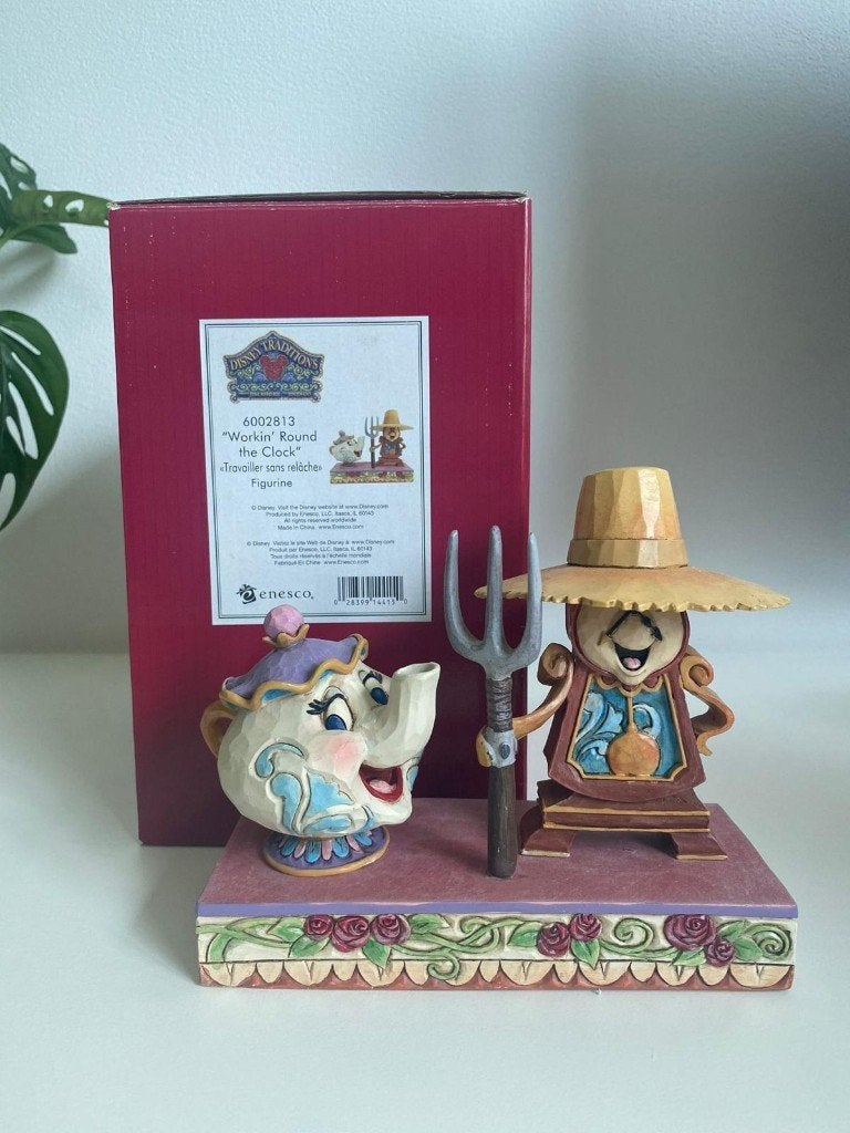 Disney Traditions Mevrouw Tuit & Pendule, Verzamelen, Disney, Ophalen of Verzenden, Assepoester of Belle, Nieuw, Beeldje of Figuurtje