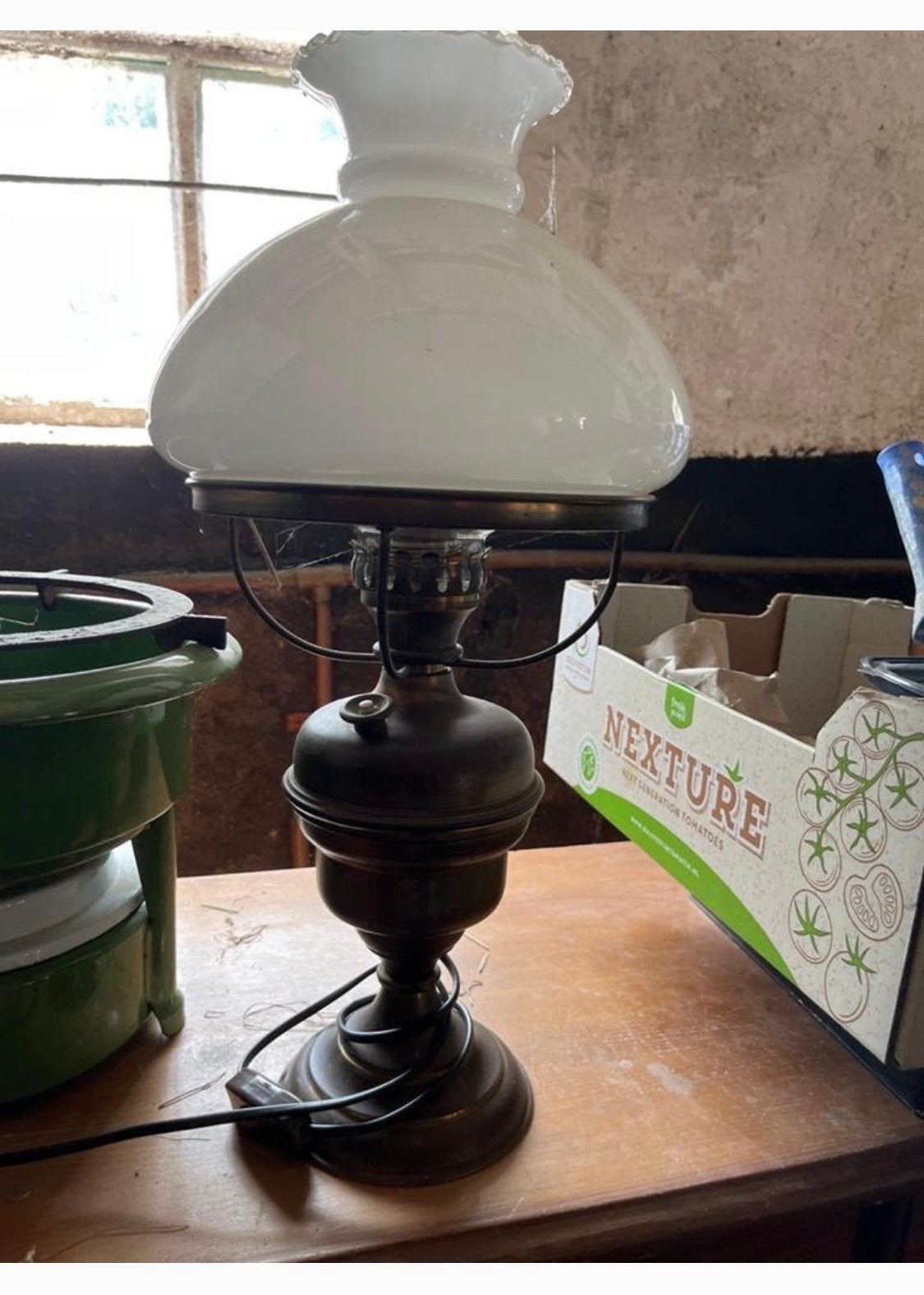 Antieke olielamp / petroleumlamp - Vintage sfeerlamp, Ophalen