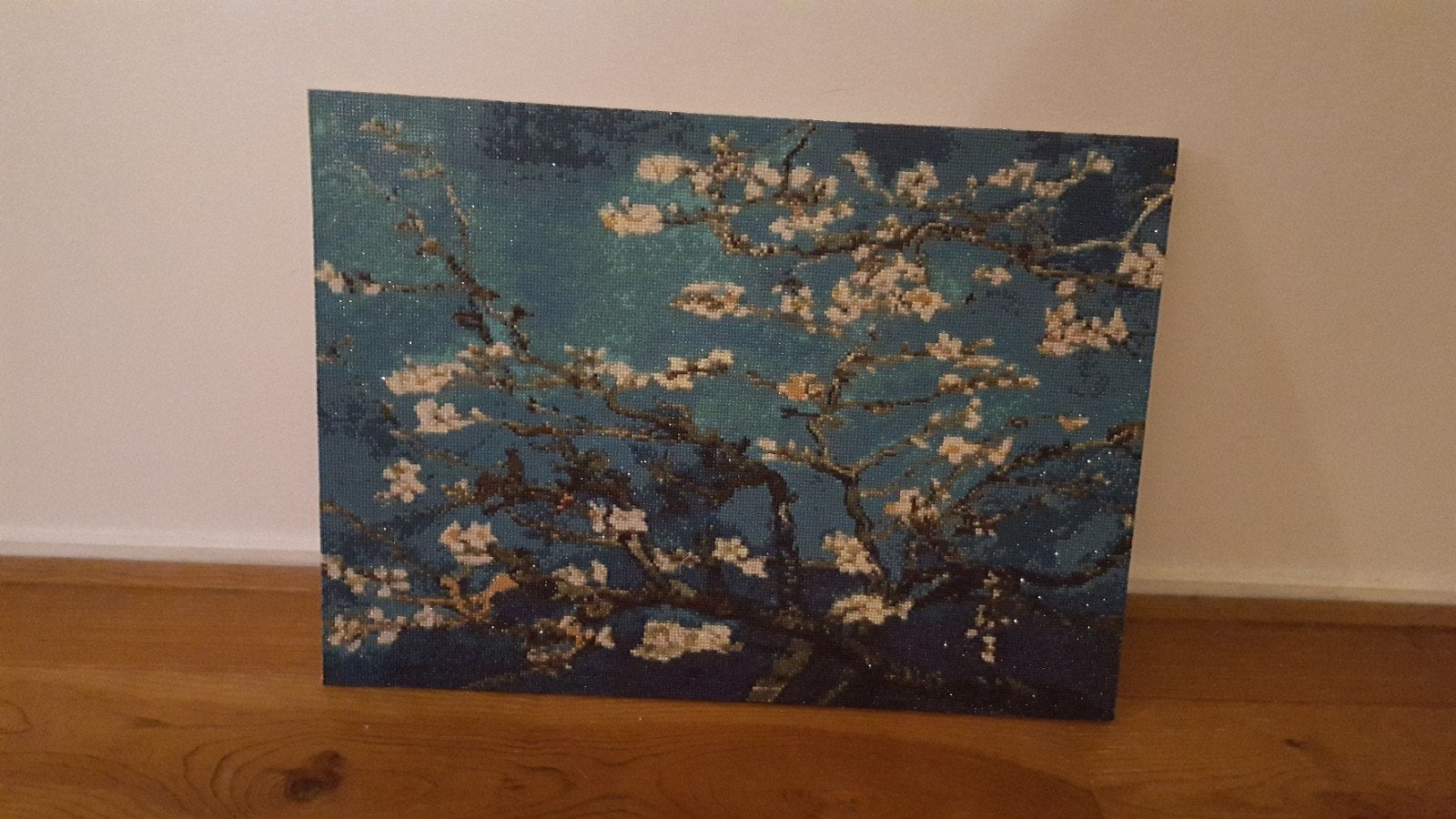 Diamond Painting 'Amandelbloesem' blauw, Huis en Inrichting, Ophalen, Nieuw, 50 tot 75 cm, Overige typen