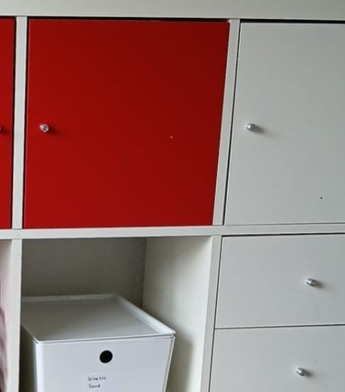 Ikea Kallax inzet met deur, rood, Huis en Inrichting, Ophalen of Verzenden, Gebruikt