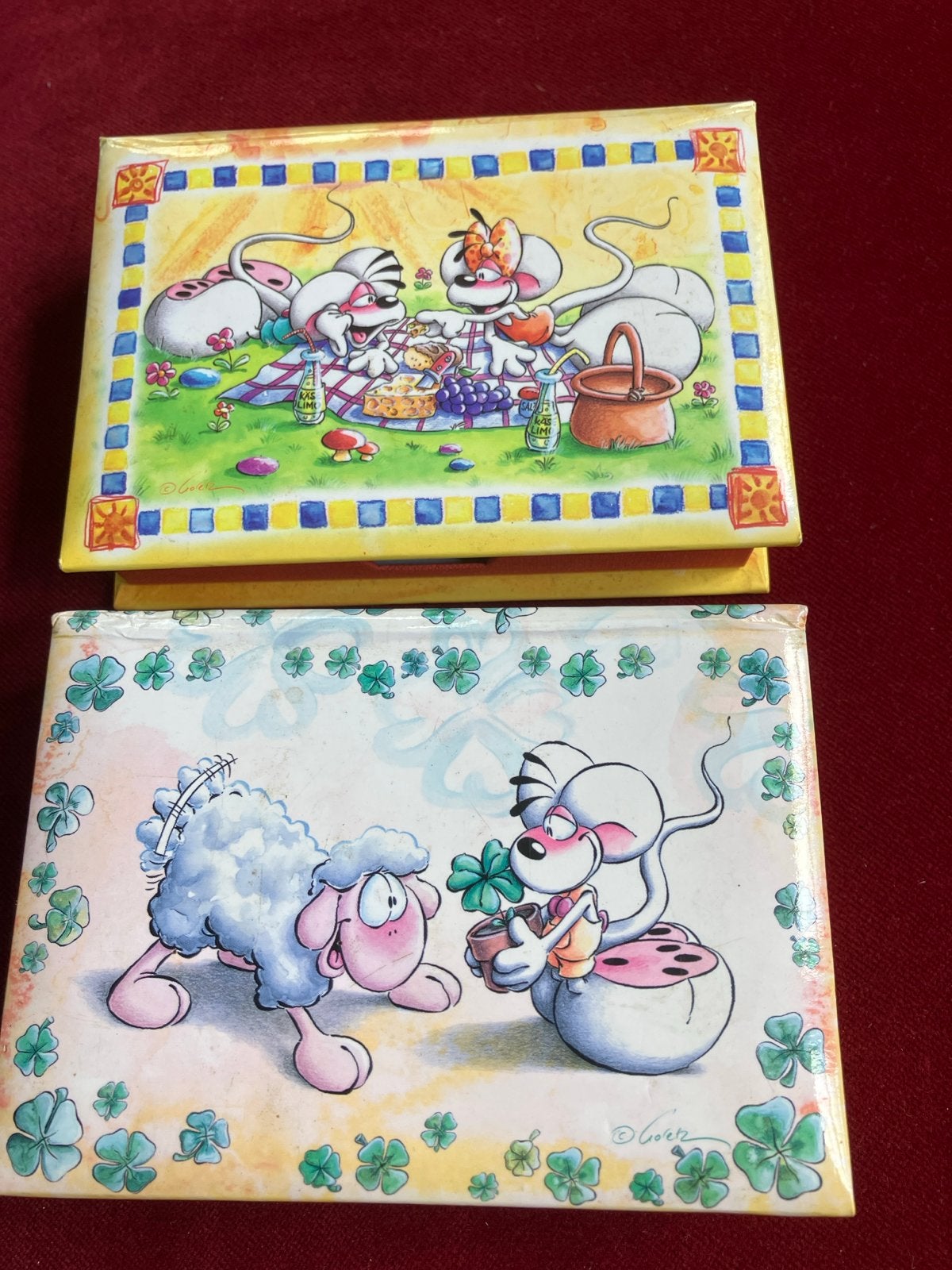Diddl doosjes - 2 st. voor notitie velletjes. Leeg helaas., Verzamelen, Verzenden, Verschillende figuren, Gebruikt, Overige typen
