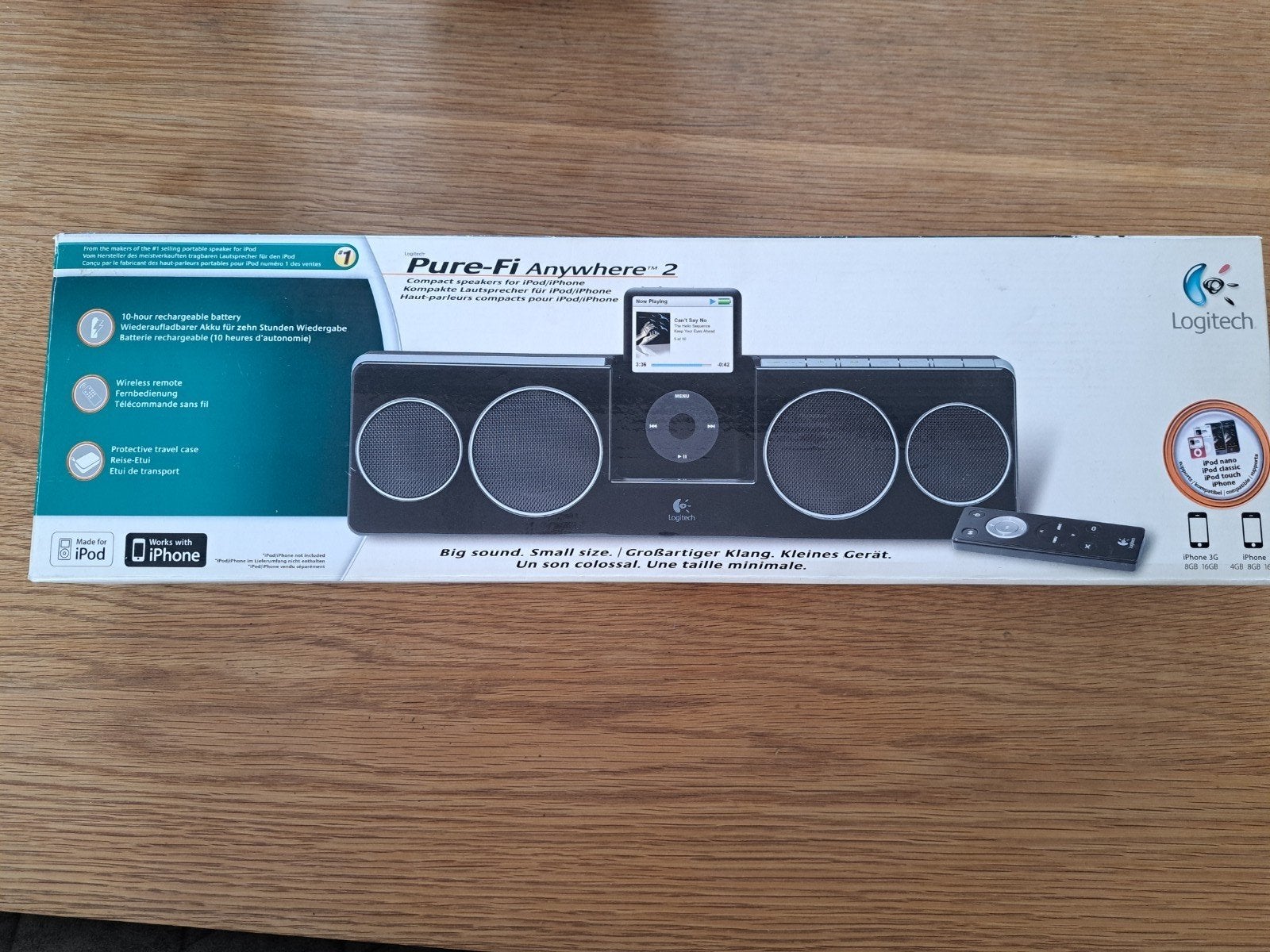 Logitech Pure-Fi Anywhere 2 Draagbare Speaker iPod/iPhon, Logitech, Ophalen of Verzenden, Zo goed als nieuw, Draagbare speaker