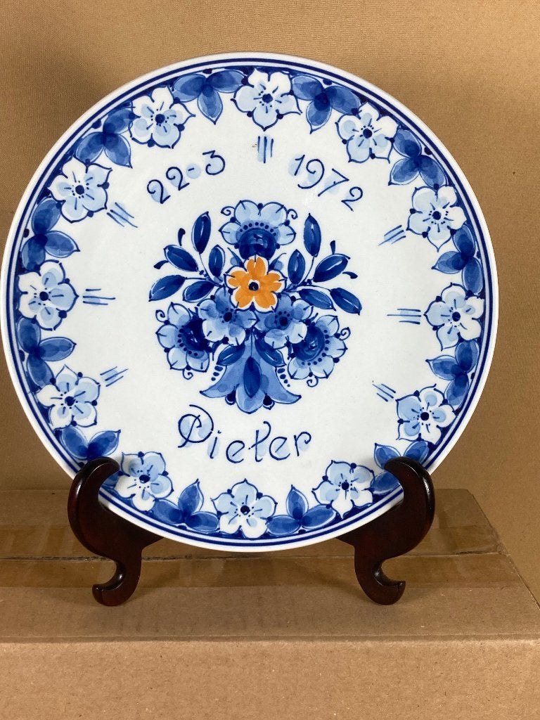 Porceleyne Fles geboorte bord Pieter 1972, --, Overige typen, Ophalen of Verzenden, Zo goed als nieuw