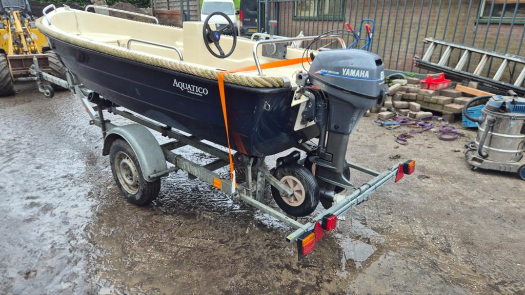 Aquatico visboot met Yamaha buitenboordmotor, Gebruikt, Met afstandsbediening, Ophalen of Verzenden, 10 tot 30 pk