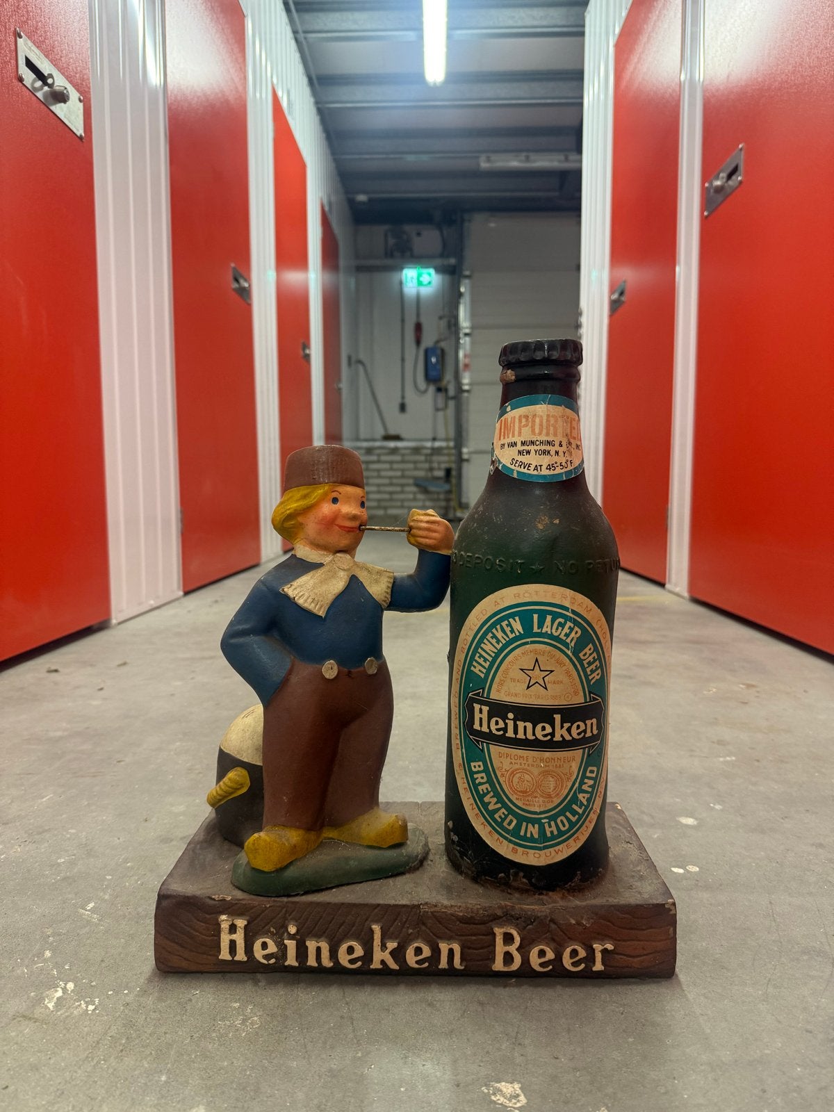 Vintage 1960s Heineken Bier Dutch Boy Beeld Krijtwerk, Ophalen, Gebruikt, Overige typen, Heineken
