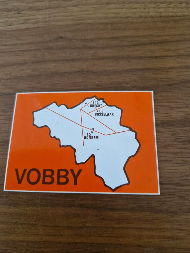 7677  Vobby België Kaart Sticker - Brecht Vosselaar Honsem, Ophalen of Verzenden