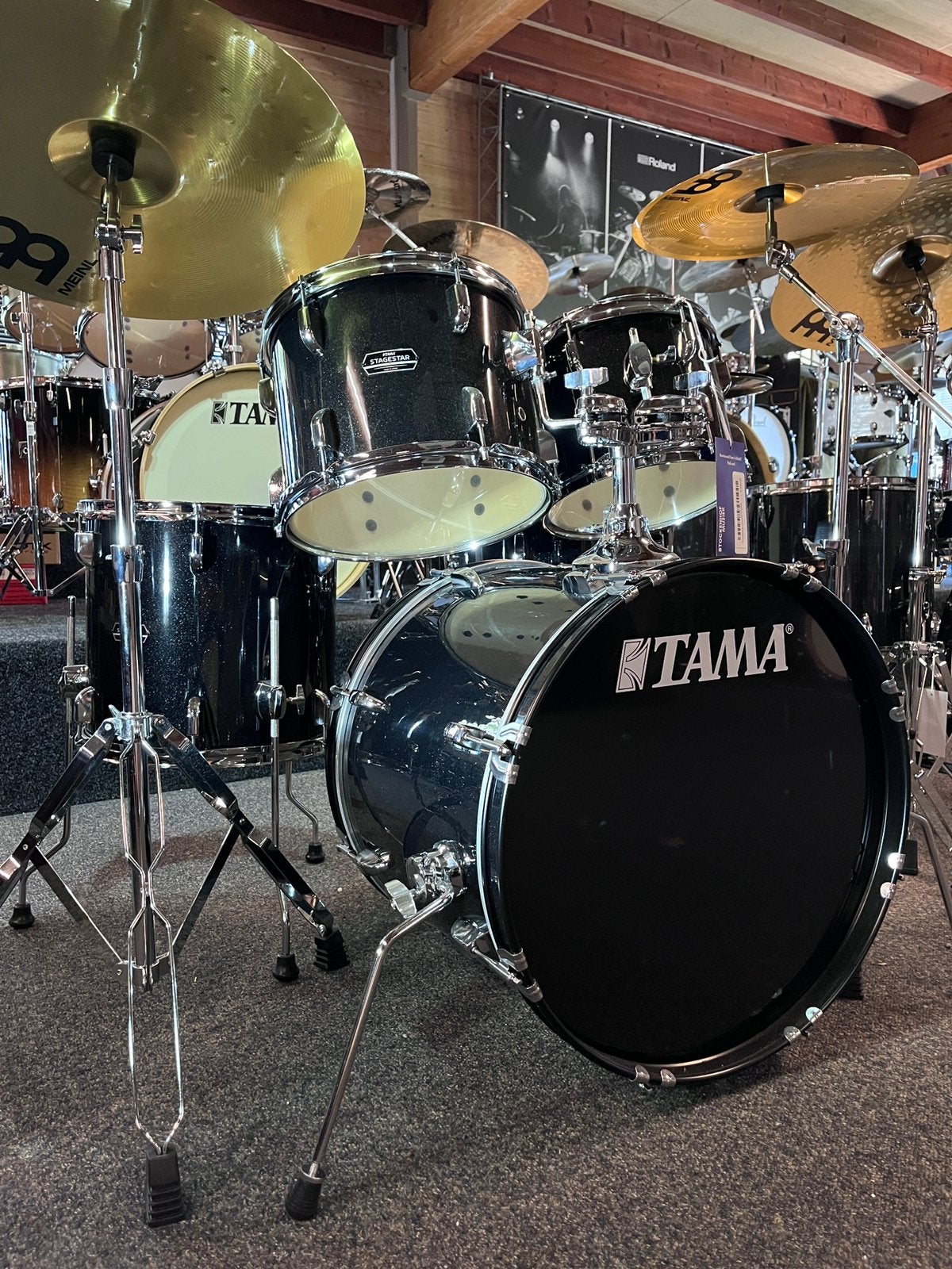 Tama Stagestar beginners drumstel compleet + Meinl cymbals, Ophalen, Zo goed als nieuw, Tama