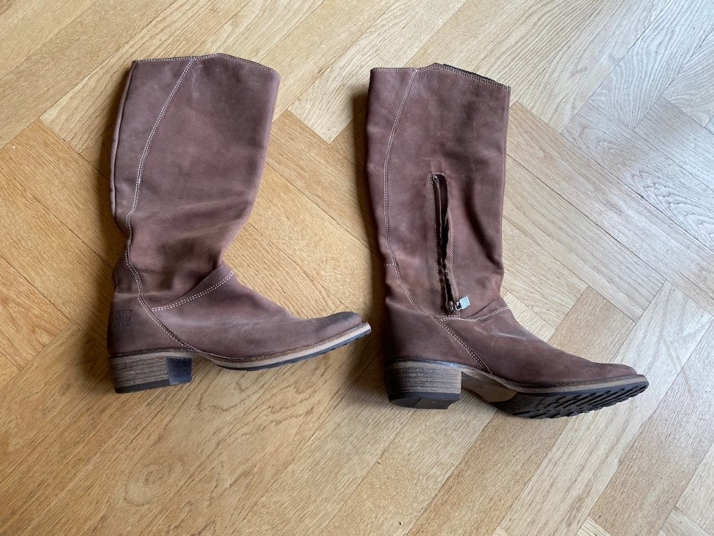 Bruine leren laarzen maat 38, Kleding | Dames, Schoenen, Hoge laarzen, Bruin, Ophalen of Verzenden, Zo goed als nieuw