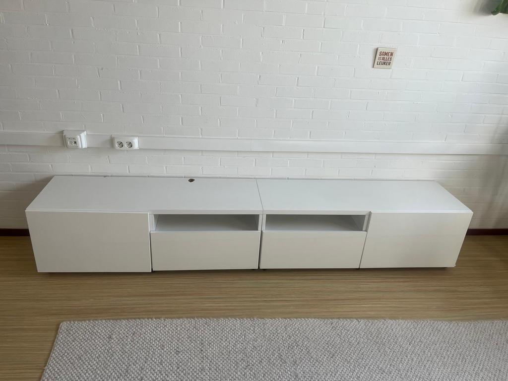 Besta Witte TV Meubel, Ophalen, Overige materialen, 100 tot 150 cm, Zo goed als nieuw