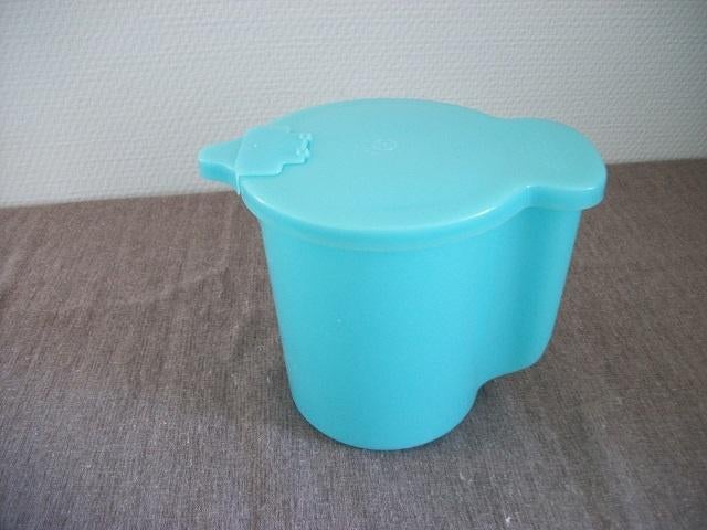 Tupperware Schenk Kan ( retro, blauw, 1 liter ), Ophalen of Verzenden, Gebruikt, Blauw, Beker of Kan