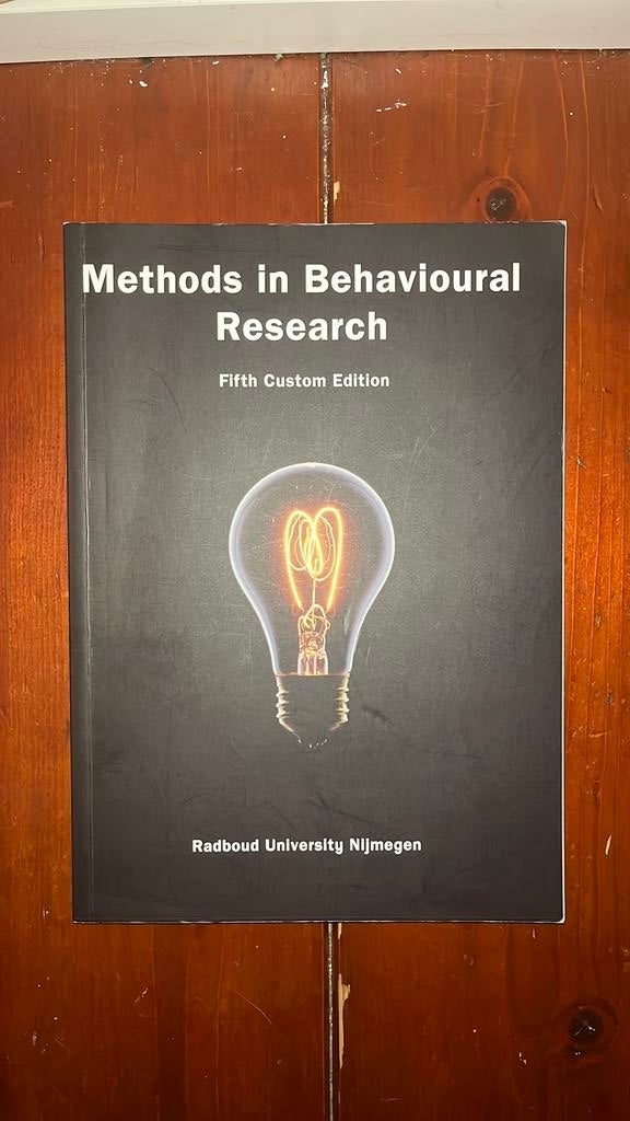 Methods in Behavioural Research - Fifth Custom Edition, Ophalen of Verzenden, Inge Rabeling - Radboud University Nijmegen, Alpha