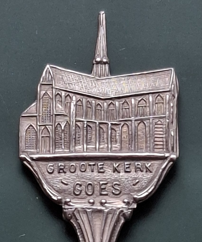 Theelepeltje Groote kerk Goes, Antiek en Kunst, Ophalen of Verzenden