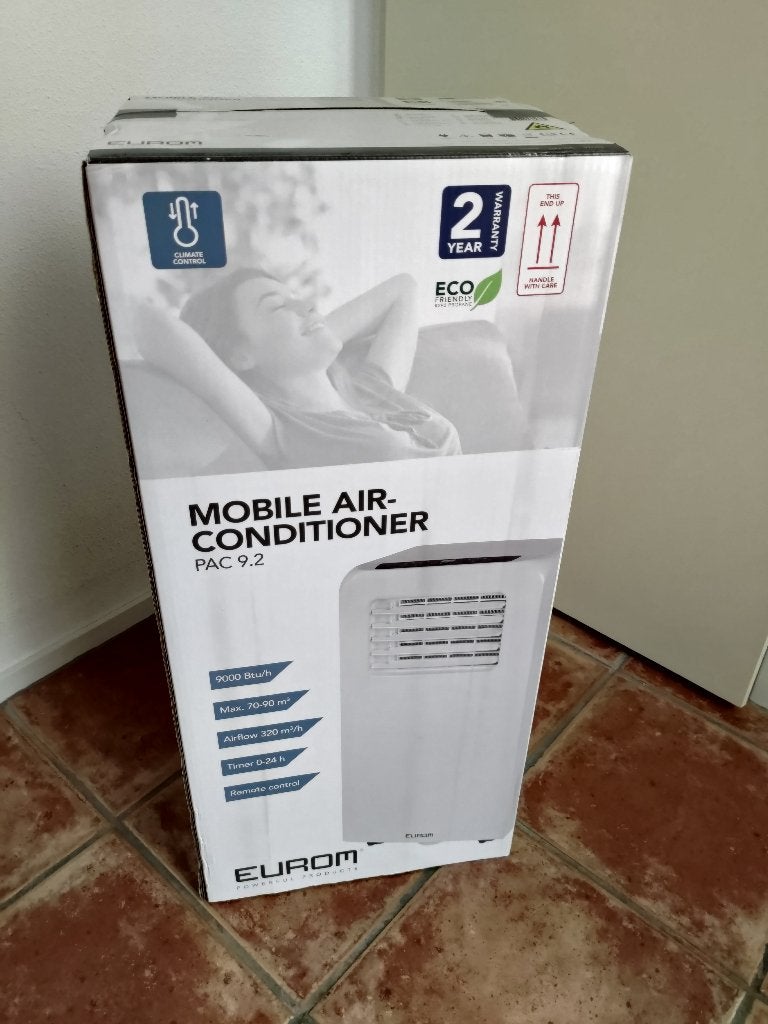 Mobiele Airco – Eurom PAC 9.2 – 9000 BTU, Ophalen, 2 snelheden, Timer, Zo goed als nieuw