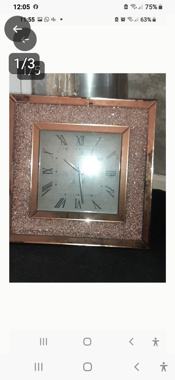 mooie Rose gouden Wandklok!, Ophalen of Verzenden, Zo goed als nieuw, Wandklok