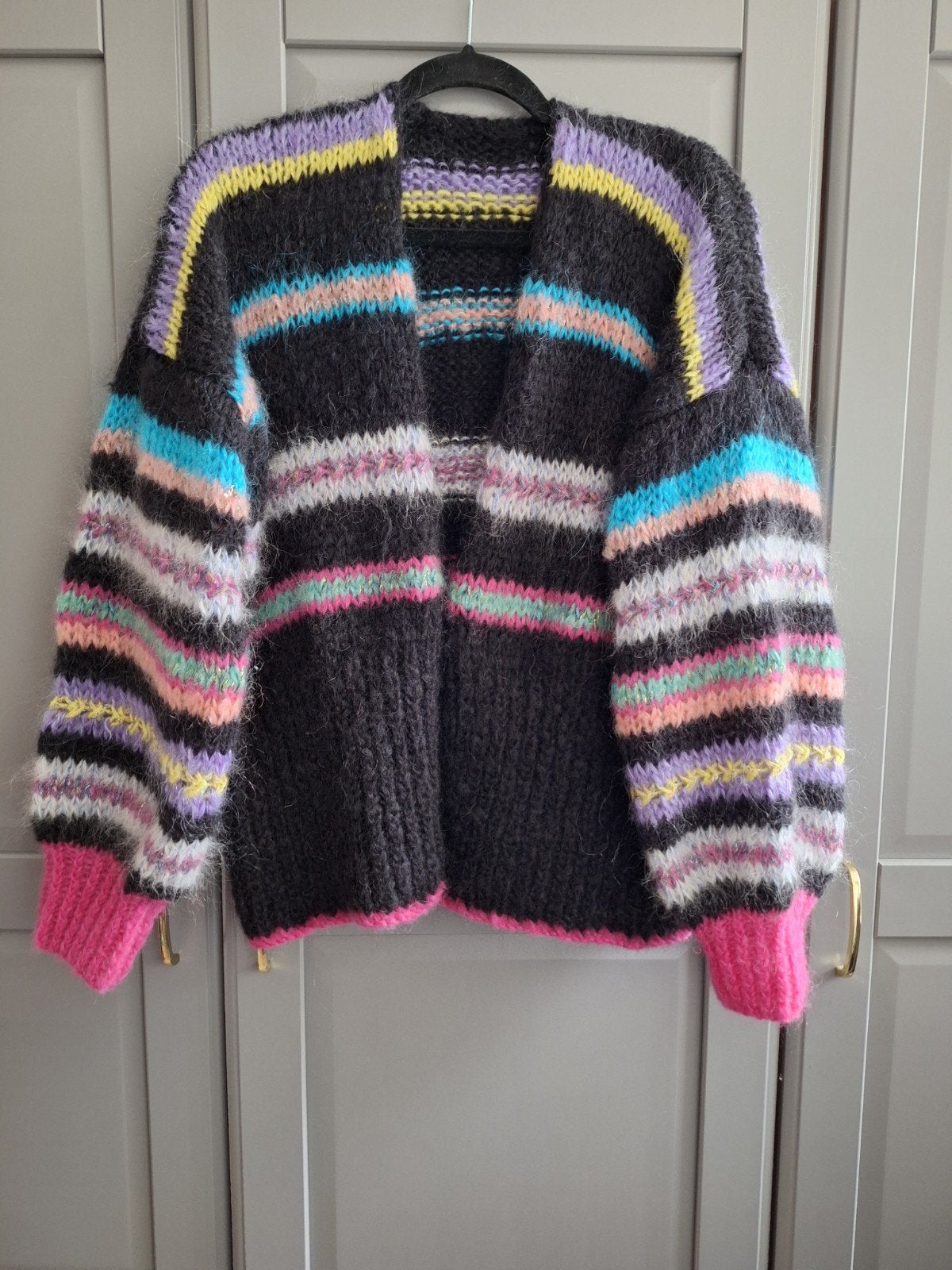 Nieuw handgemaakt mohair vest, zwart, een maat, Ophalen of Verzenden, Nieuw, Maat 46/48 (XL) of groter, Zwart
