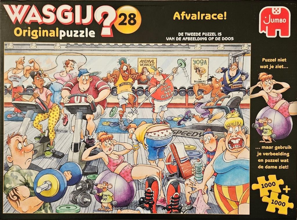 Wasgij Original 28 Afvalrace! 2 puzzels van 1000 stukjes, Ophalen, 500 t/m 1500 stukjes, Gebruikt, Legpuzzel