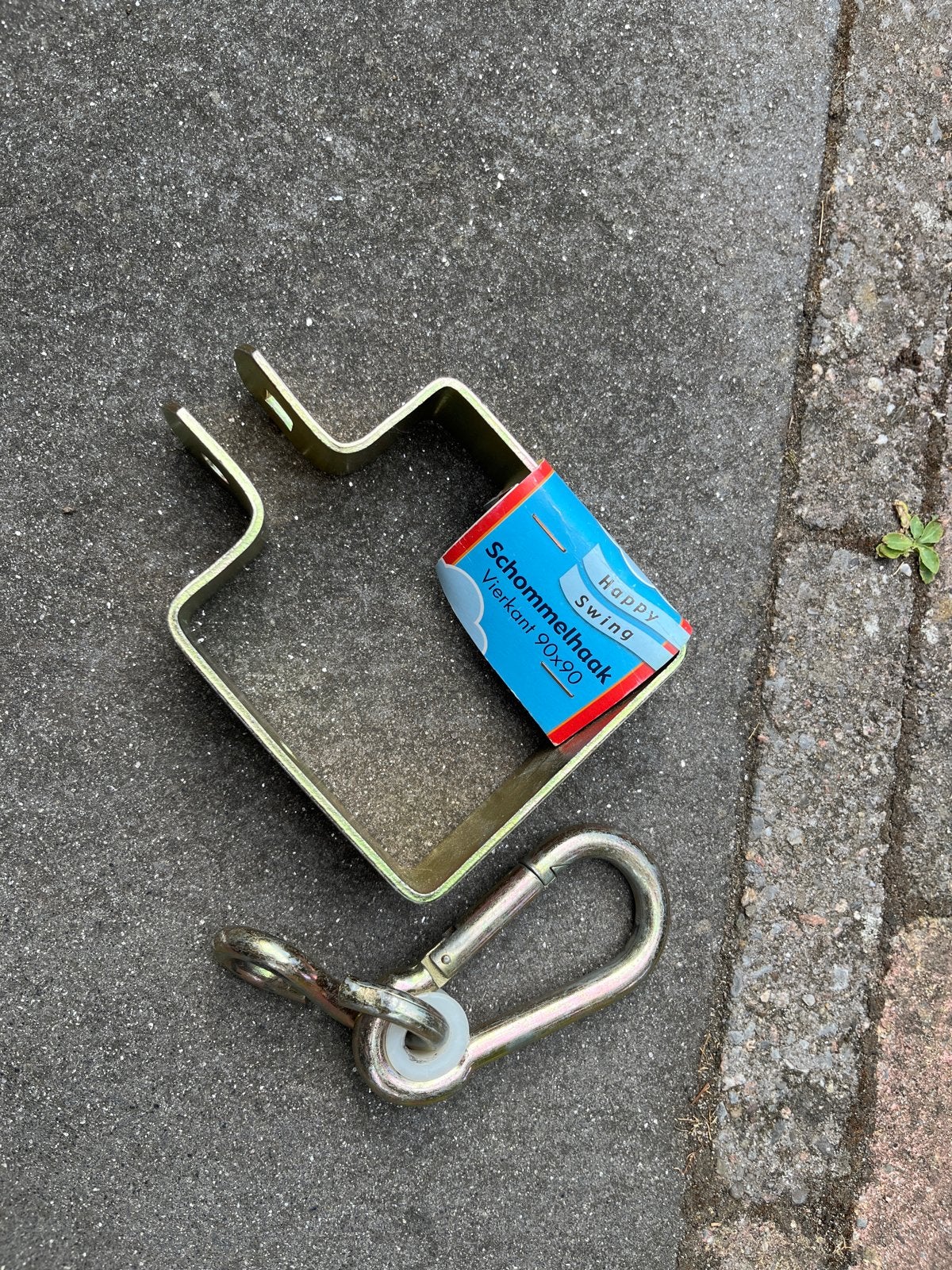 Nieuwe Schommelhaak Vierkant 90x90 met Karabijnhaak, Ophalen, Nieuw, Schommel, Aanbouwonderdeel