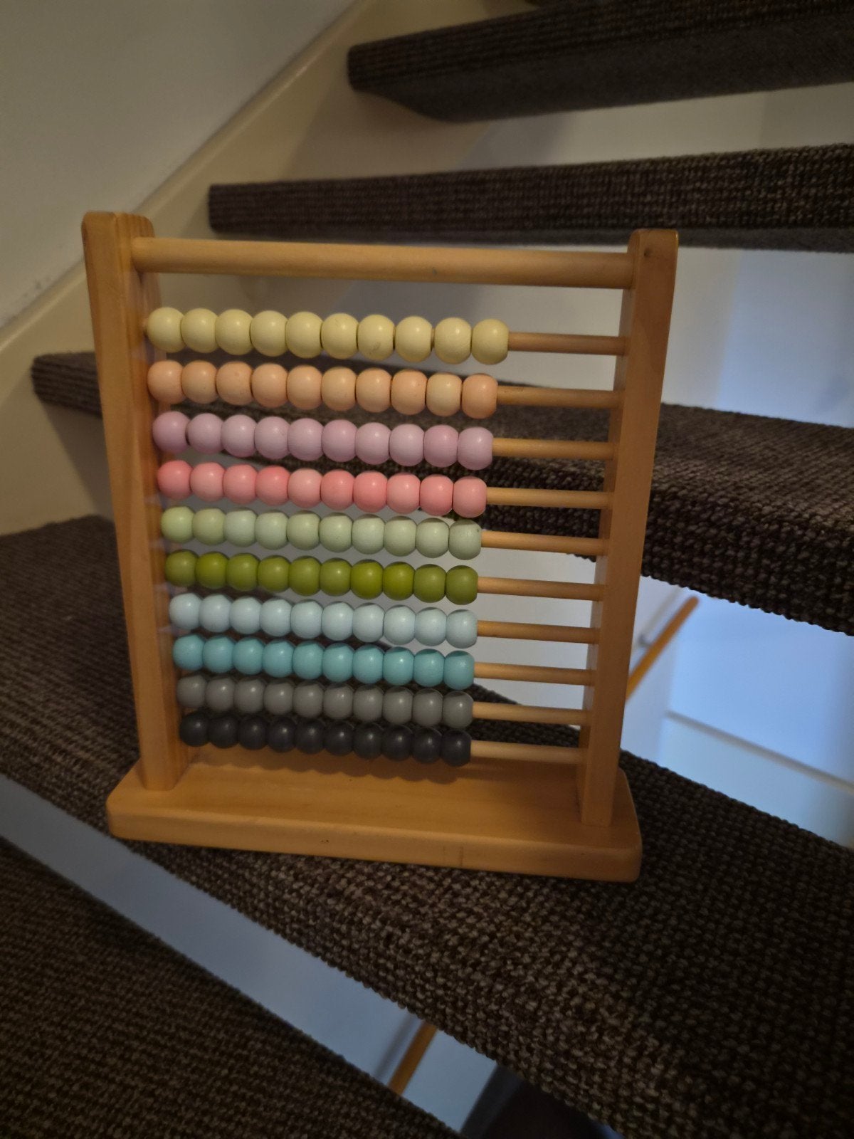 Houten Telraam met Gekleurde Kralen - Educatief Speelgoed, Ophalen of Verzenden, Gebruikt, Rekenen