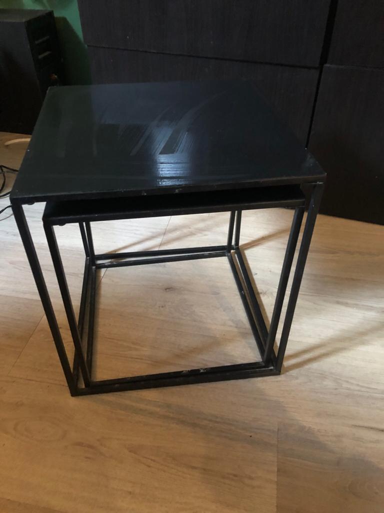 Set van twee bijzettafels, Ophalen, Rond, 50 tot 100 cm, Minder dan 50 cm