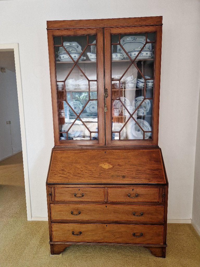 Bureau, , uitklapbaar schrijfblad, planken, lades, Gebruikt, Hout, Demontabel, Overige merken