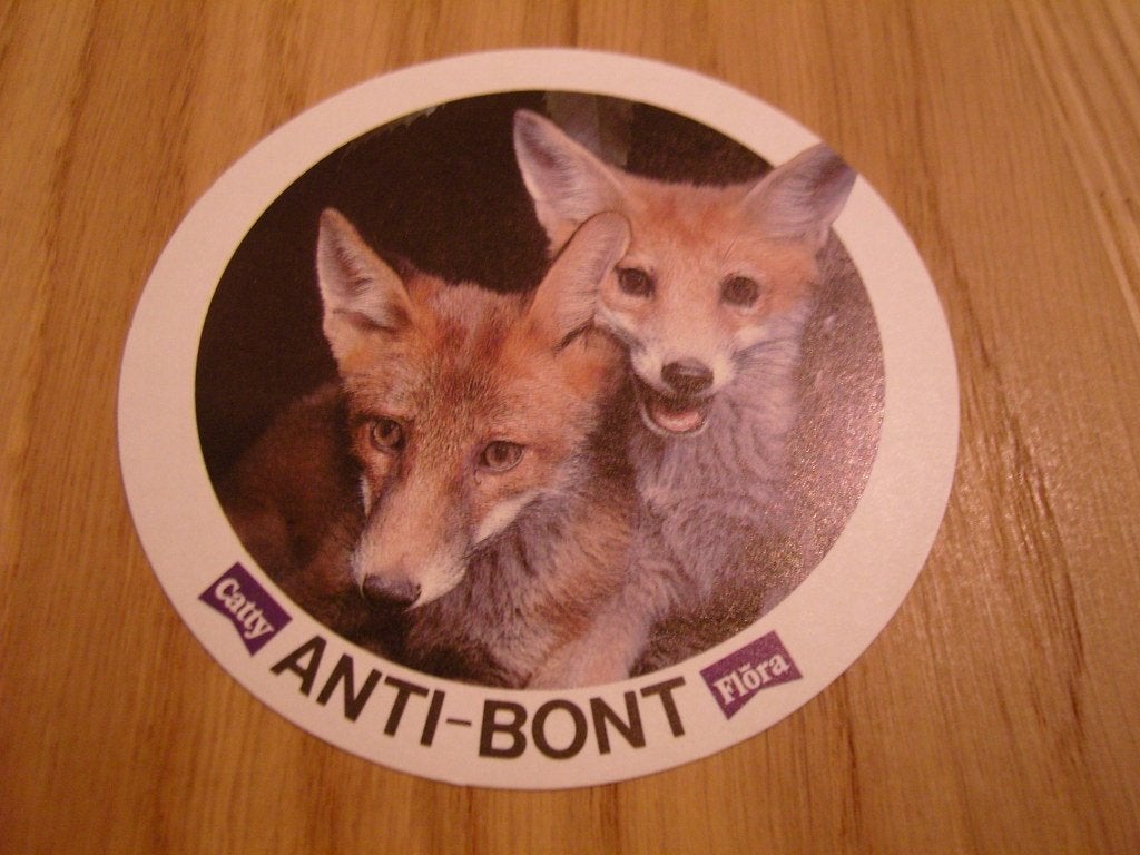 sticker vos vosjes vossen ANTI-BONT catty flora *, Ophalen, Zo goed als nieuw