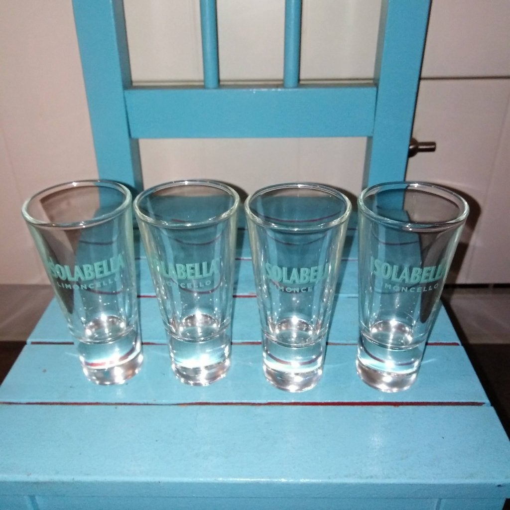 Isolabella limoncello glaasjes 4 stuks, Ophalen, Glas of Glazen, Gebruikt, Glas