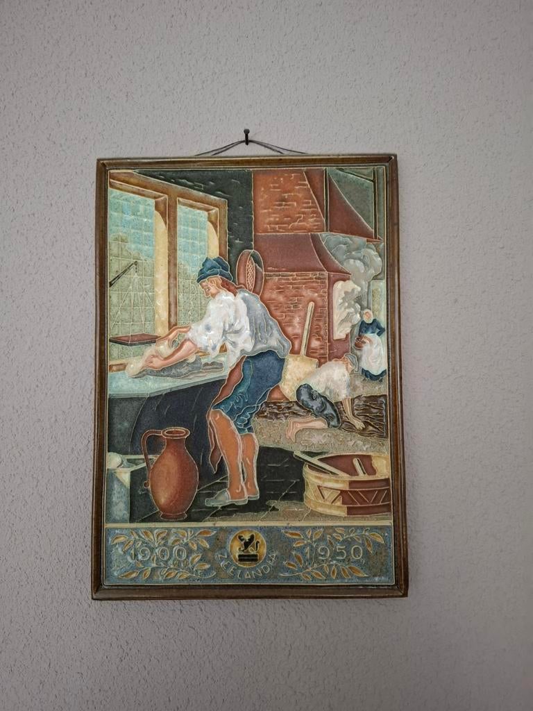 Vintage Zeelandia bakkerij tegel tableau 1900-1950, Antiek en Kunst, Antiek | Wandborden en Tegels, Ophalen