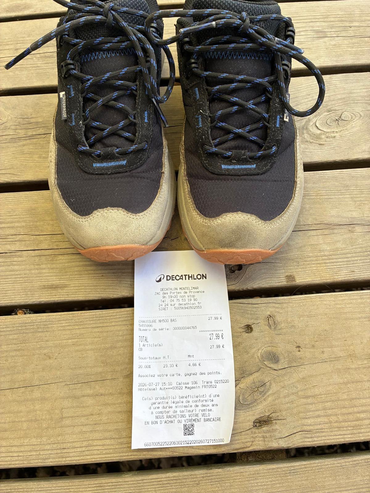 Decathlon NH500 Bas Wandelschoenen - Maat 40, Zwart, Ophalen of Verzenden, Zo goed als nieuw, Decathlon