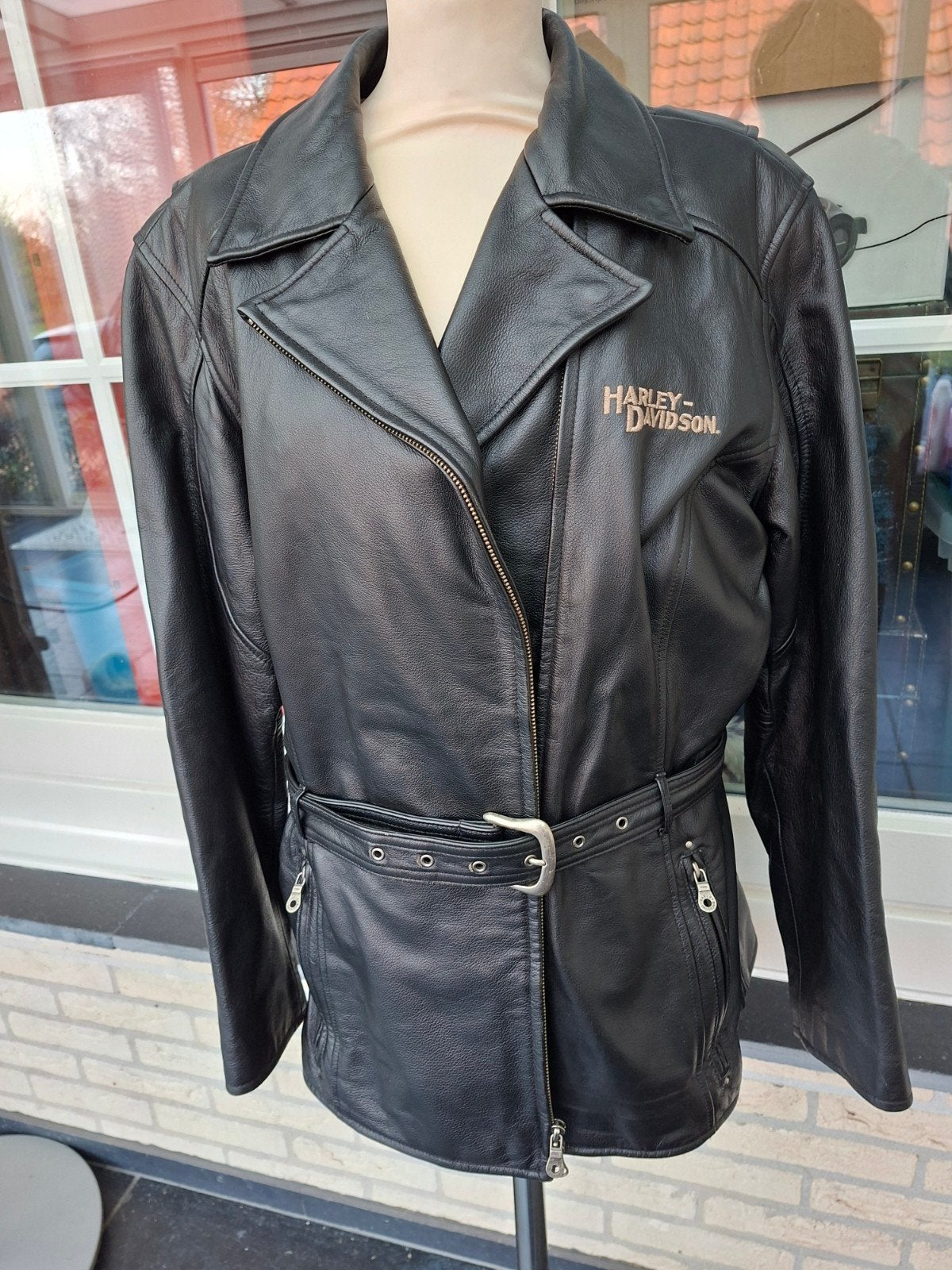 Harley-Davidson Leren dames jas met Riem - Dames, Motoren, Harley-Davidson, Jas | leer, Ophalen of Verzenden, Dames