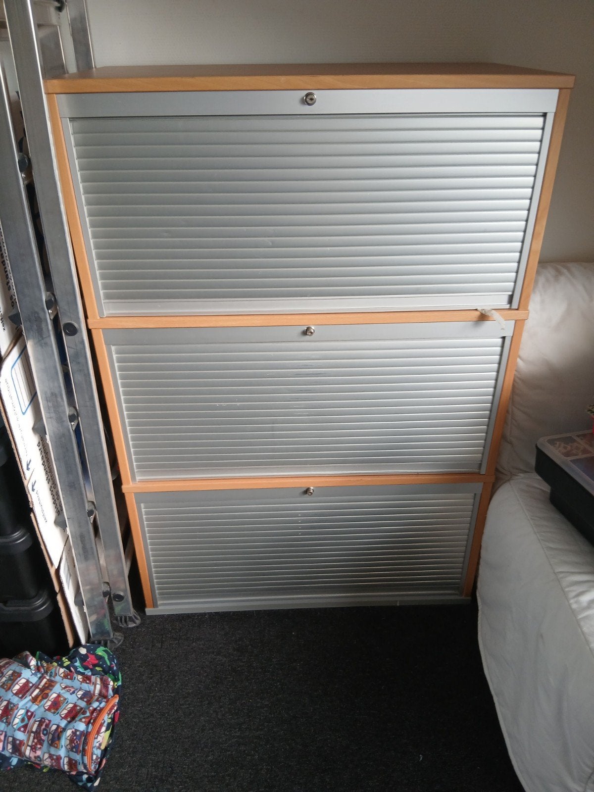 Archiefkasten met roldeuren en sloten, Gebruikt, Modern kantoor, 50 tot 100 cm, Minder dan 100 cm