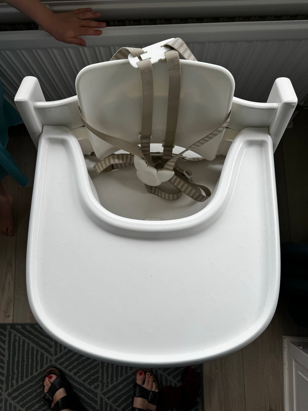 Stokke Tripp Trapp kinderstoel met baby set en eetblad, Ophalen, Gebruikt, Meegroeistoel, Aanschuifbaar