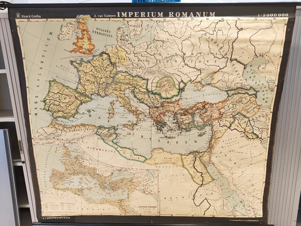 XXL vintage schoolkaart Imperium Romanum – Haack Gotha, Antiek en Kunst, Ophalen, Geschiedenis