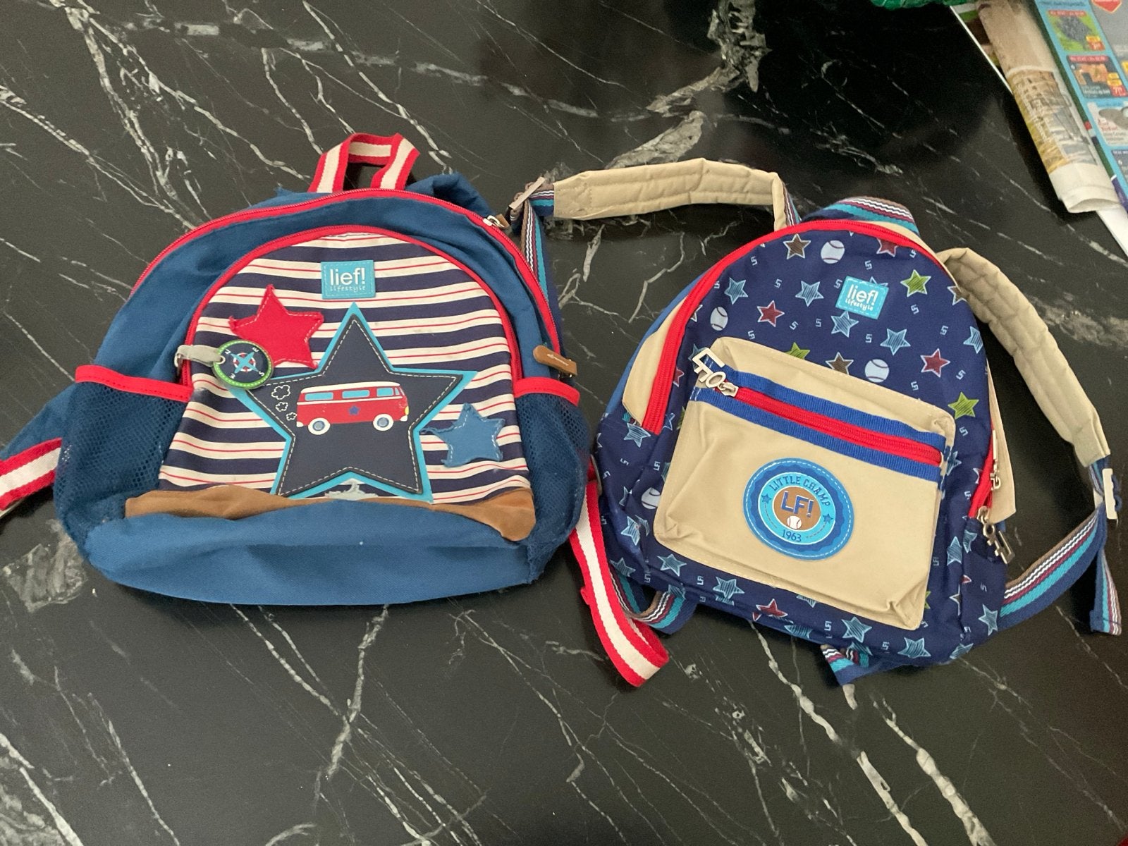 Twee stoere jongens schooltassen - Lief! Lifestyle, Gebruikt, Ophalen of Verzenden, 30 tot 40 cm, Minder dan 30 cm