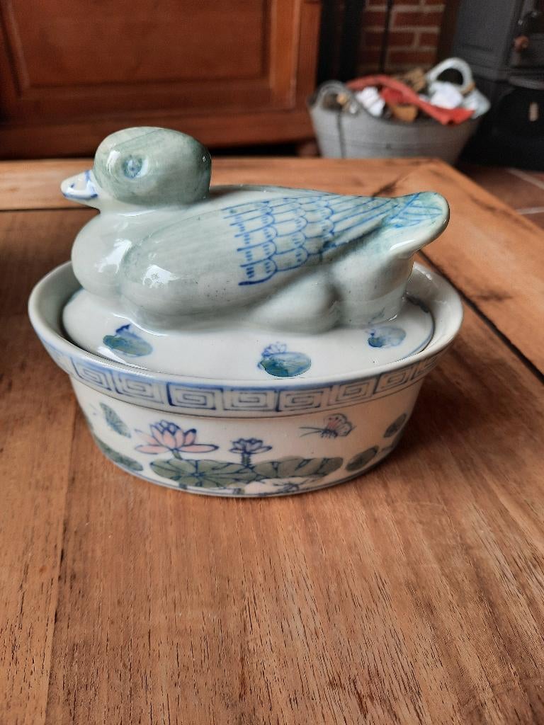 Vintage terrine eend, Ophalen of Verzenden