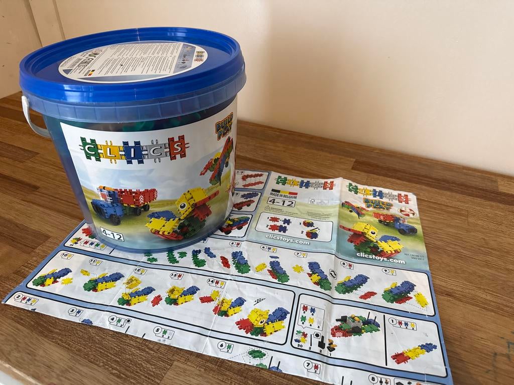 Clics emmer met bouwblokken, Ophalen of Verzenden, Gebruikt, Overige merken