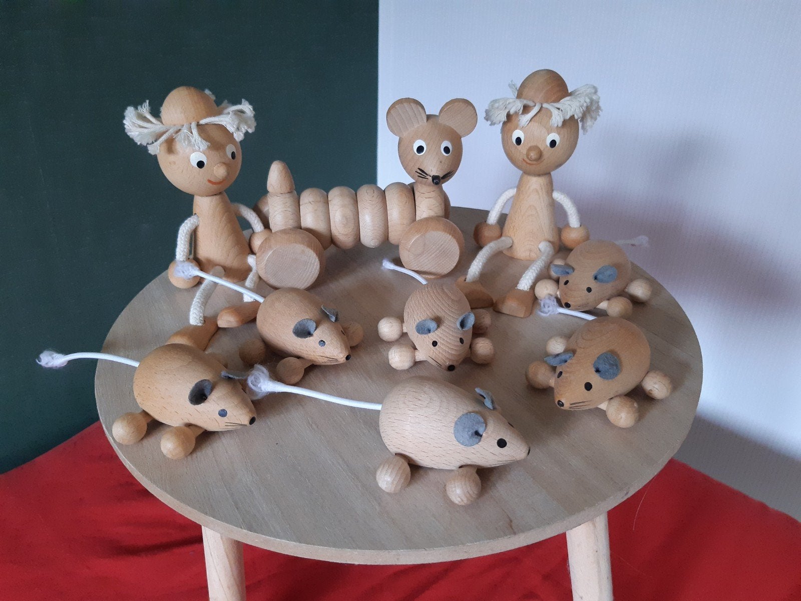 Houten Muisjes en Poppetjes Speelset, Ophalen, Gebruikt, Jongen of Meisje