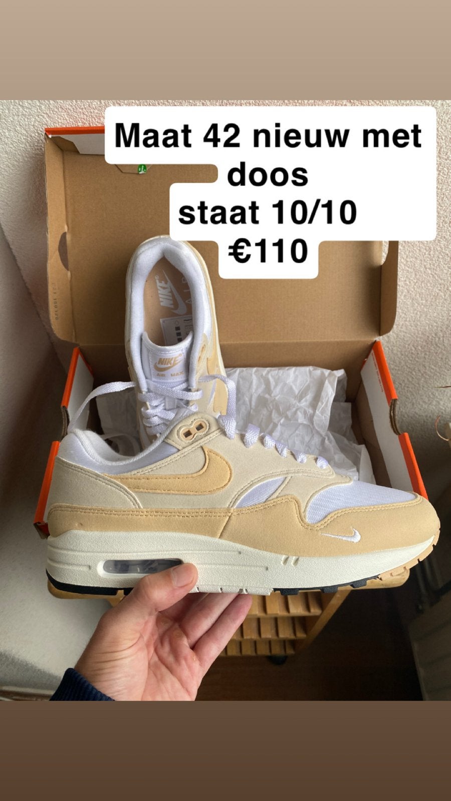 Nike Air Max 1 - Maat 42 - Nieuw met doos, Kleding | Heren, Overige kleuren, Nieuw, Ophalen of Verzenden, Sneakers of Gympen