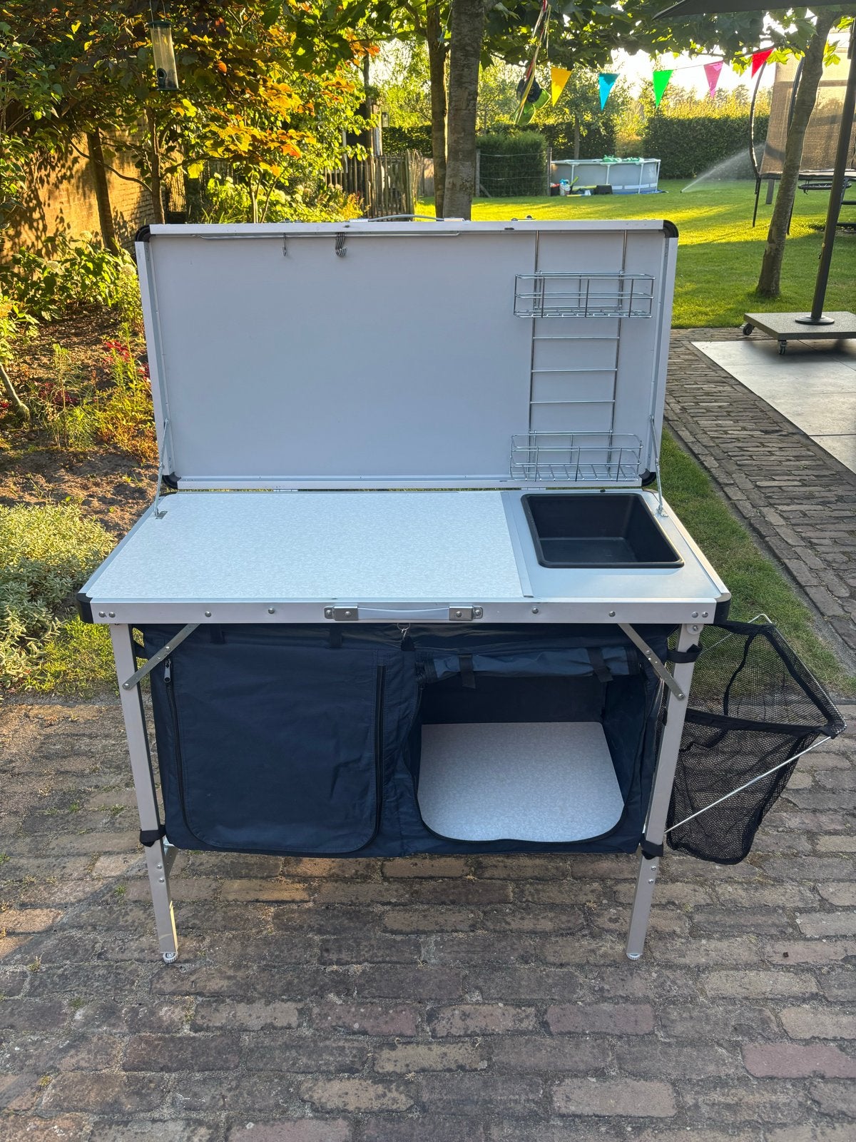 Inklapbare Campingkeuken campingkast met Opbergtas, Ophalen of Verzenden, Gebruikt