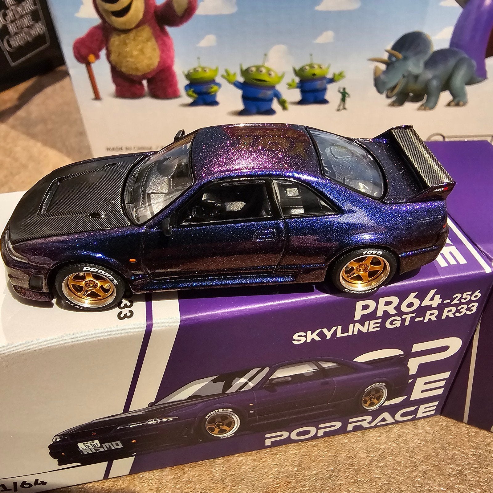 Pop Race Nissan Skyline GT-R R33 PR64-256 Diecast Model, Nieuw, Geen e-mailadres bekend, Ophalen of Verzenden, Pop Race