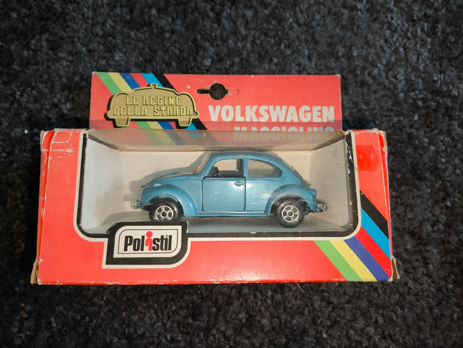 Polistil Volkswagen Kever - Blauw met originele doos, Ophalen of Verzenden, Zo goed als nieuw, Auto, Overige merken