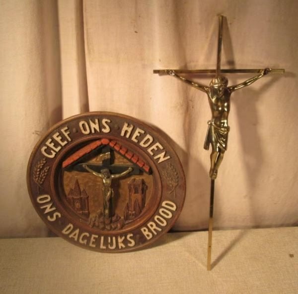 2 Mooie Oude Religieuze Voorwerpen, Antiek en Kunst, Ophalen of Verzenden