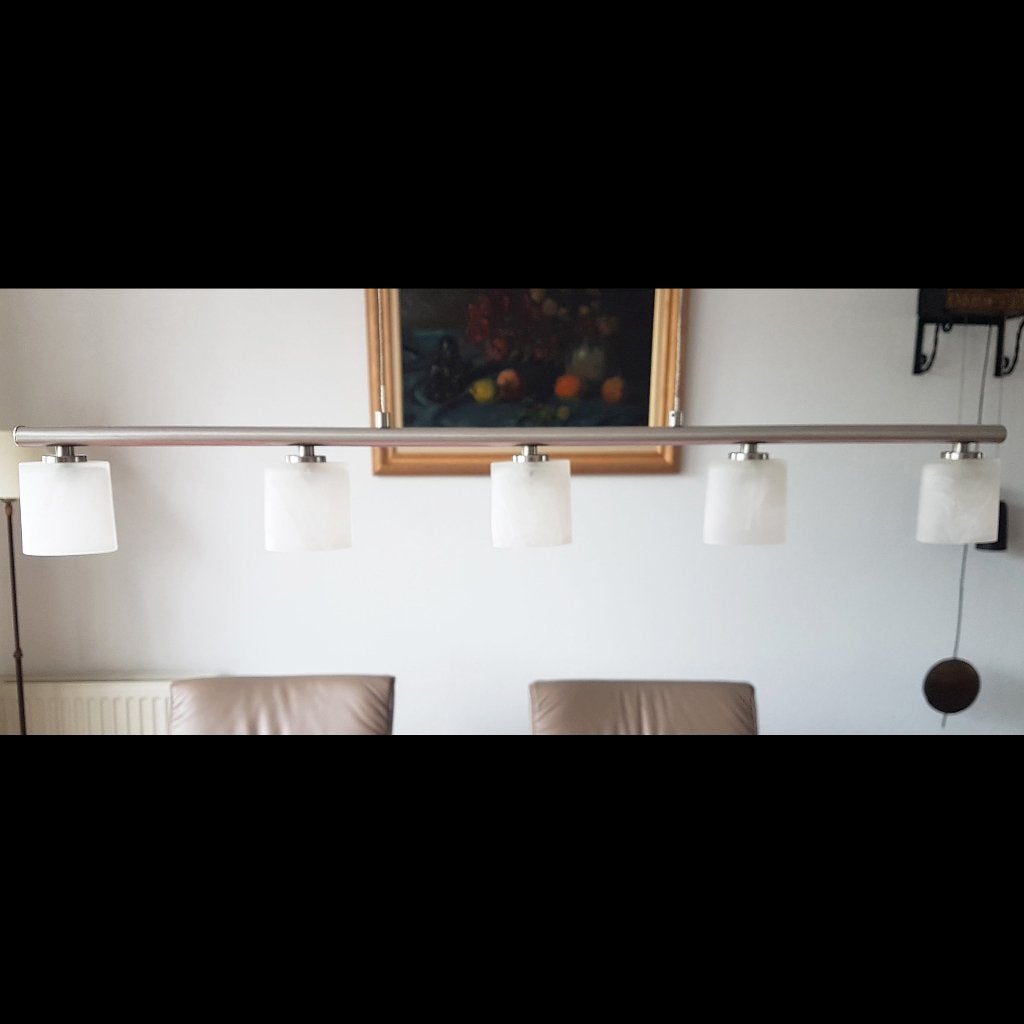 HANGLAMP EETTAFEL, Ophalen, Zo goed als nieuw, Glas, Modern