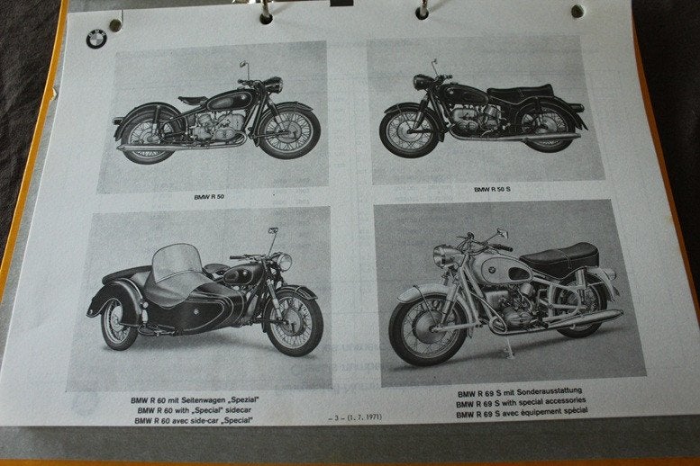 BMW R50 R60 R69 S 1971 onderdelen boek, Motoren, Ophalen of Verzenden, BMW